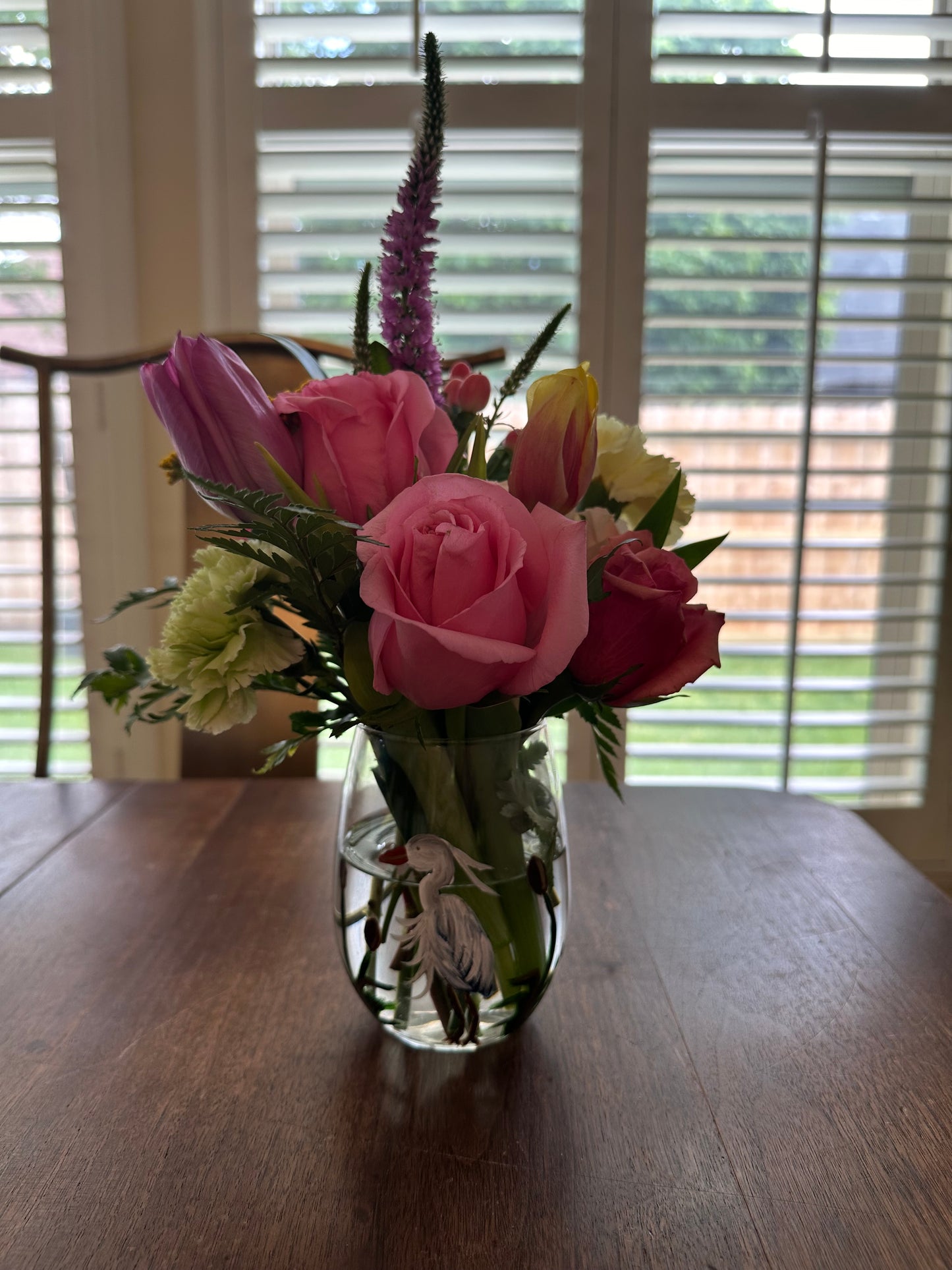 Flower Arrangement in a Wine Glass