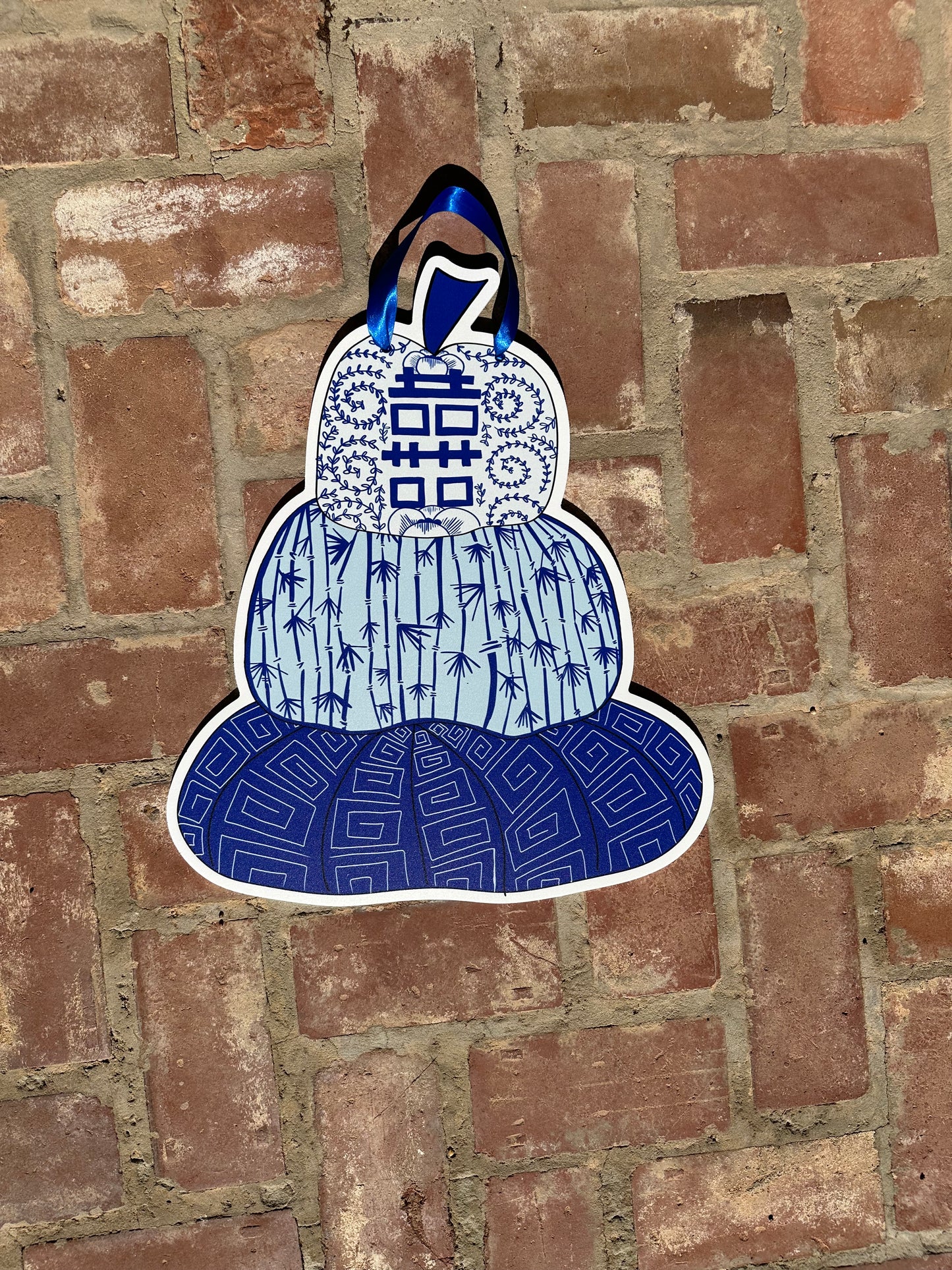 Chinoiserie Pumpkin Stack Door Hanger