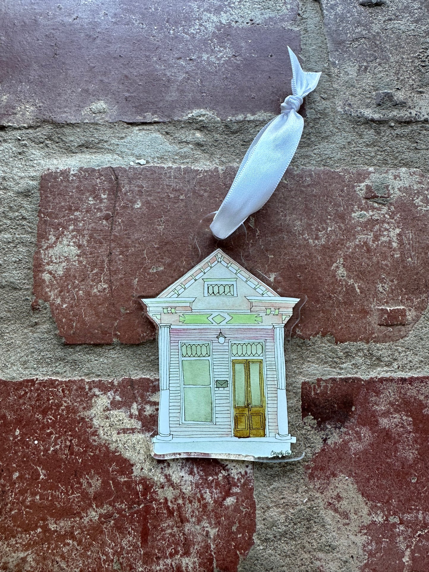 Pink Shotgun House Acrylic Ornament