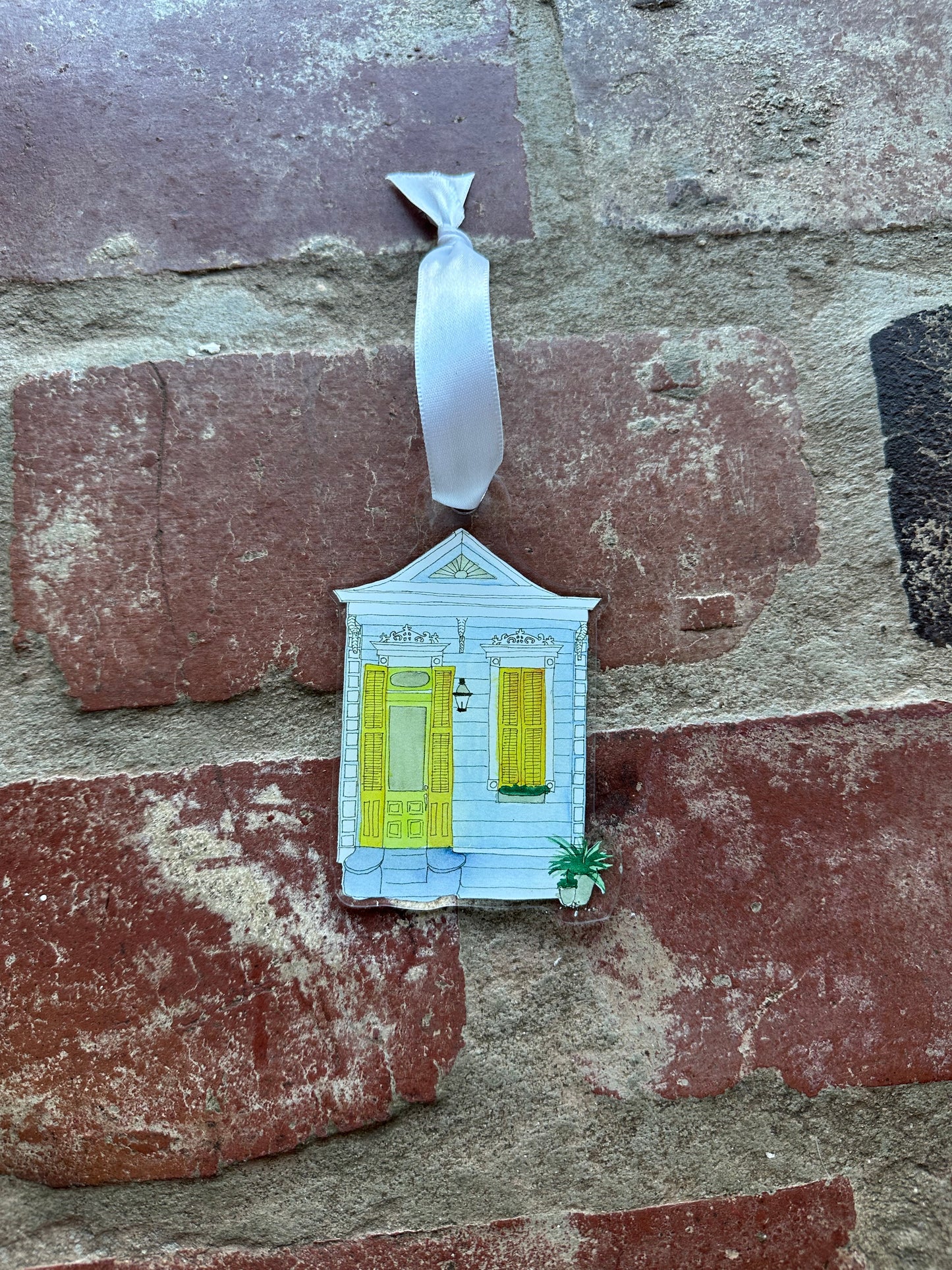 Blue Shotgun House Acrylic Ornament