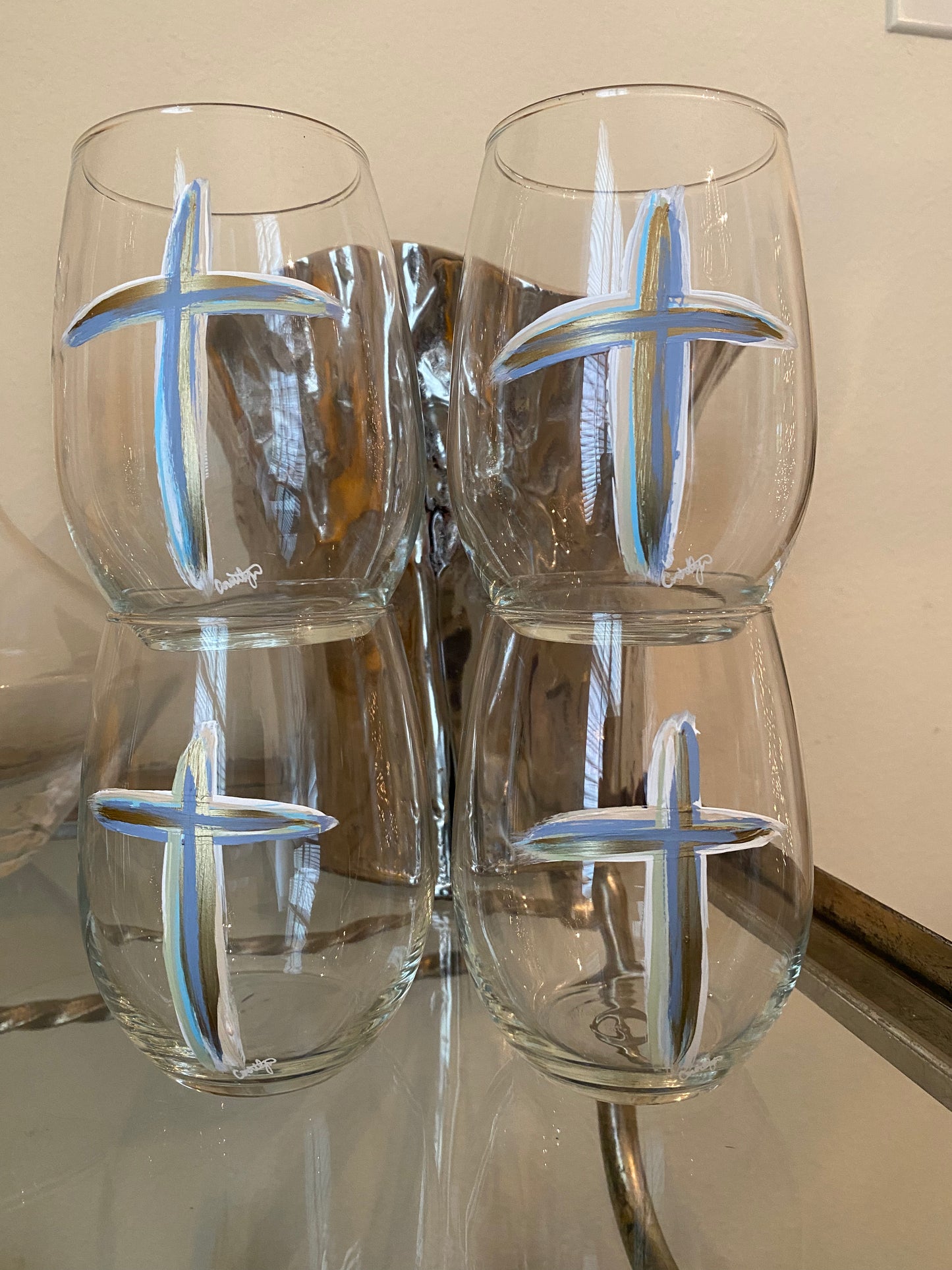Cross Stemless Wine Glass