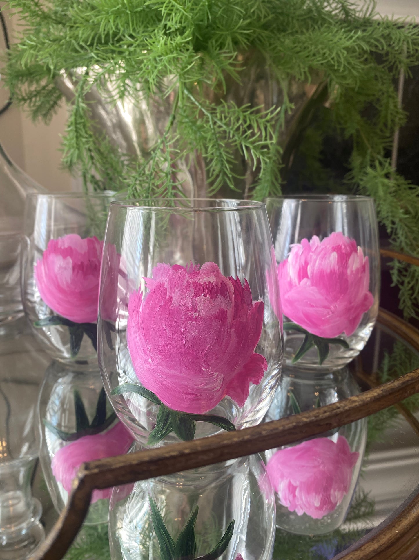 Peony Wine Glass