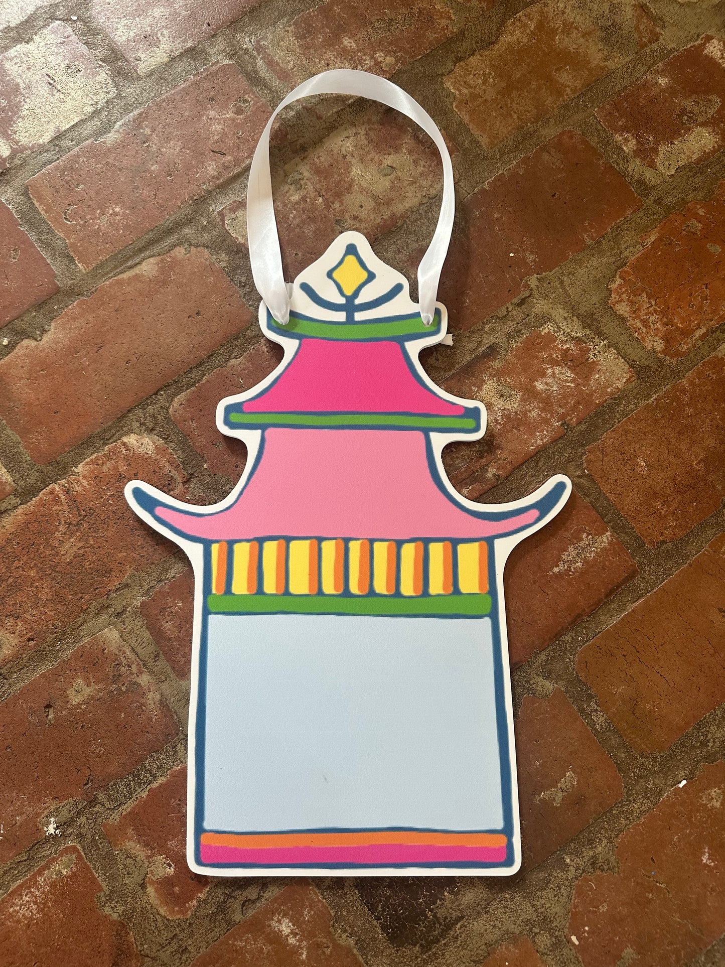 Pink and Blue Pagoda Door Hanger