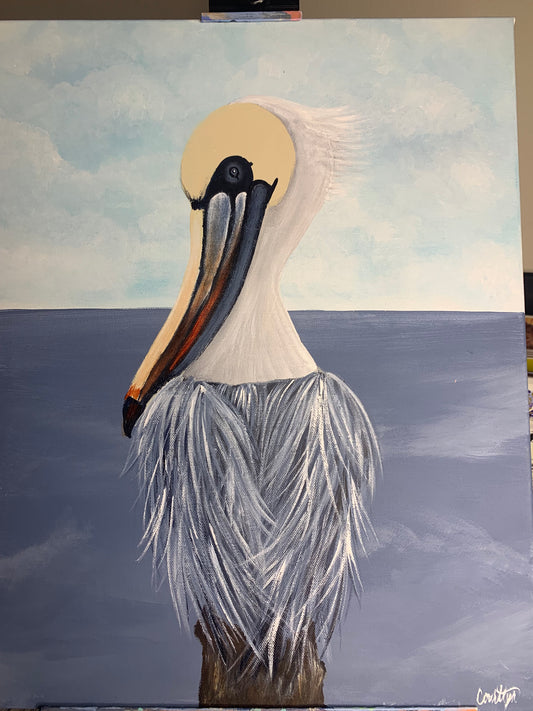 Perched Pelican