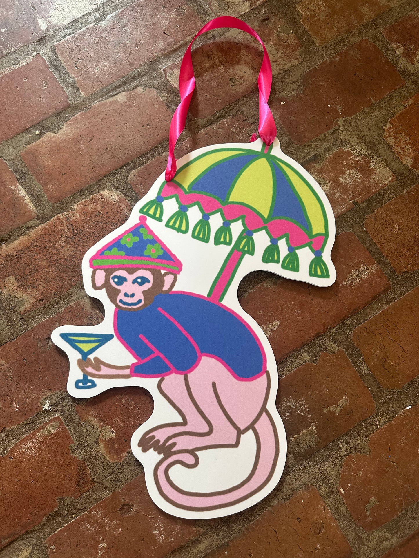 Monkey Martini Door Hanger