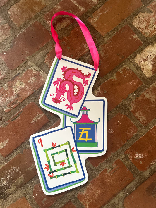 Colorful Mahjong Tile Door Hanger