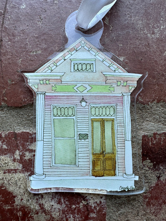 Pink Shotgun House Acrylic Ornament