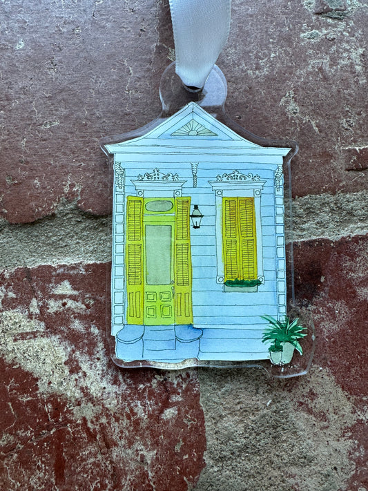 Blue Shotgun House Acrylic Ornament