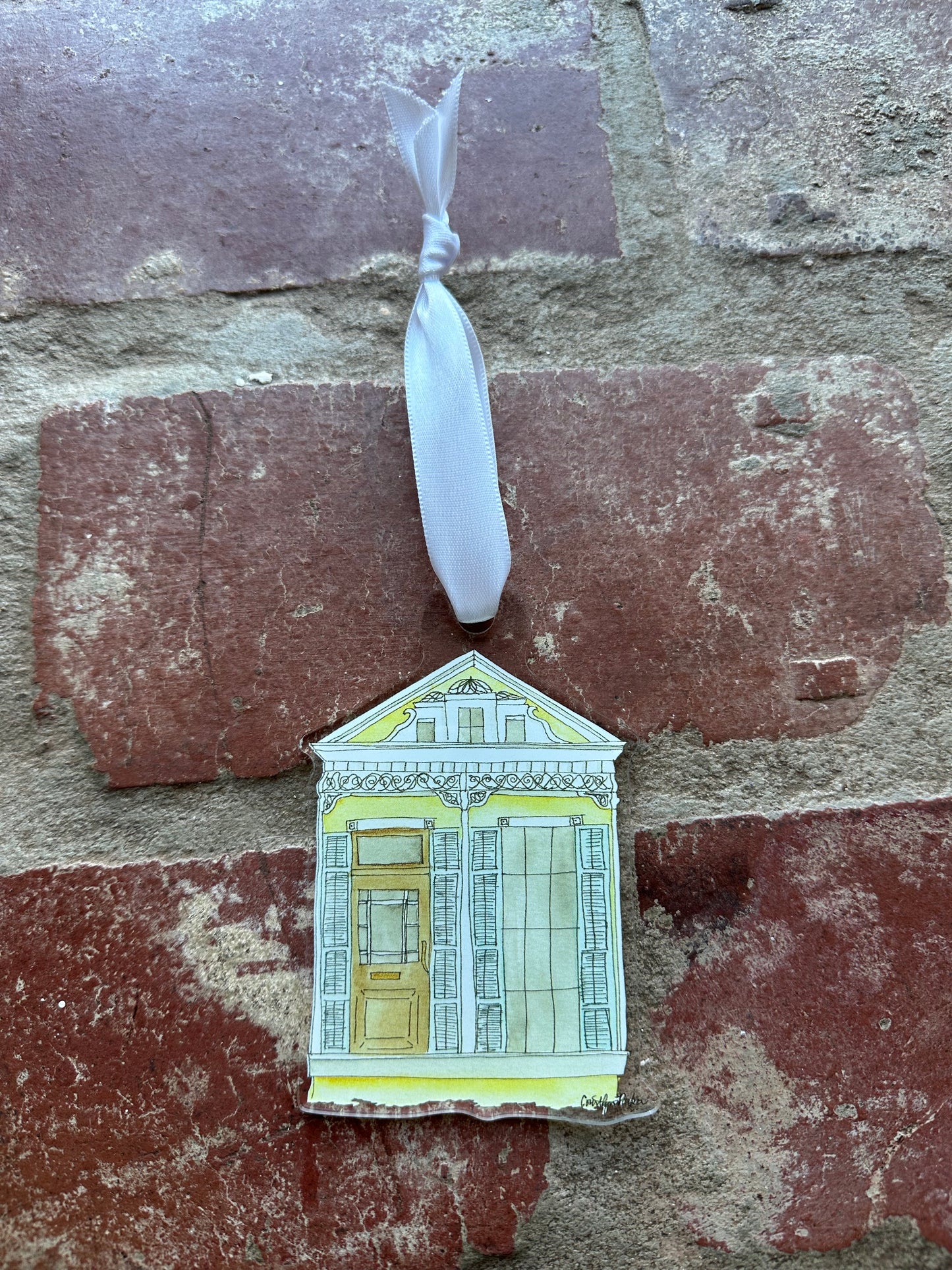 Yellow Shotgun House Acrylic Ornament