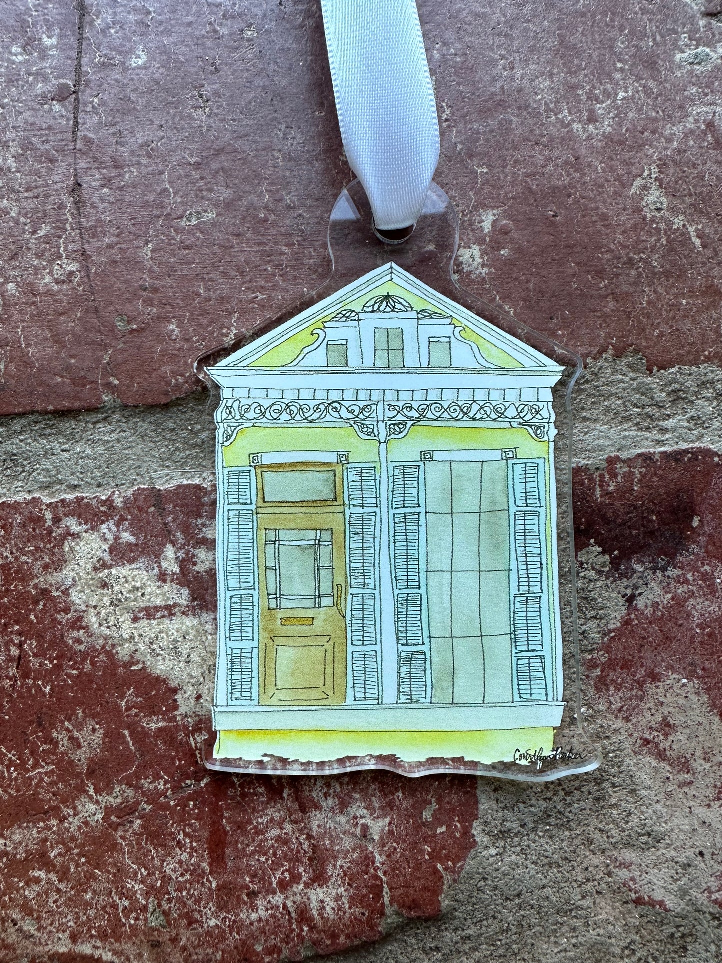 Yellow Shotgun House Acrylic Ornament