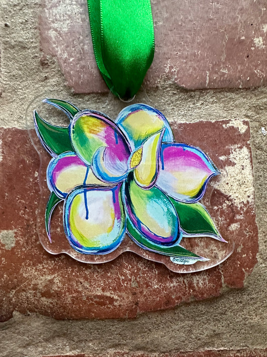 Colorful Magnolia Acrylic Ornament