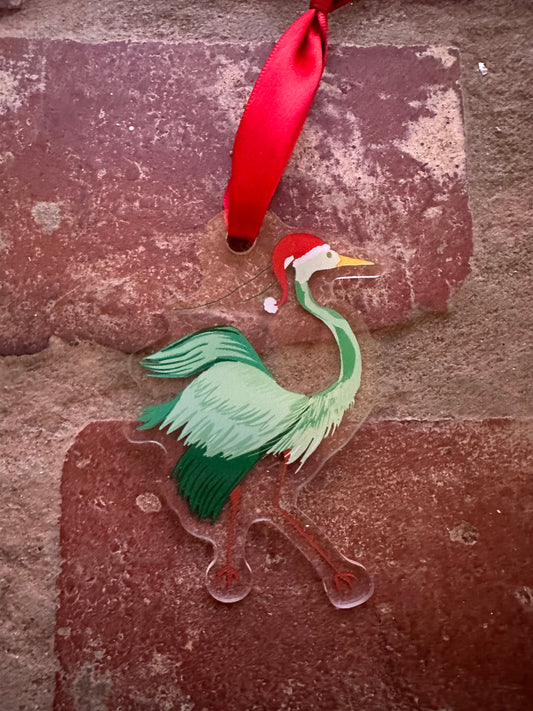 Christmas Heron Acrylic Ornament