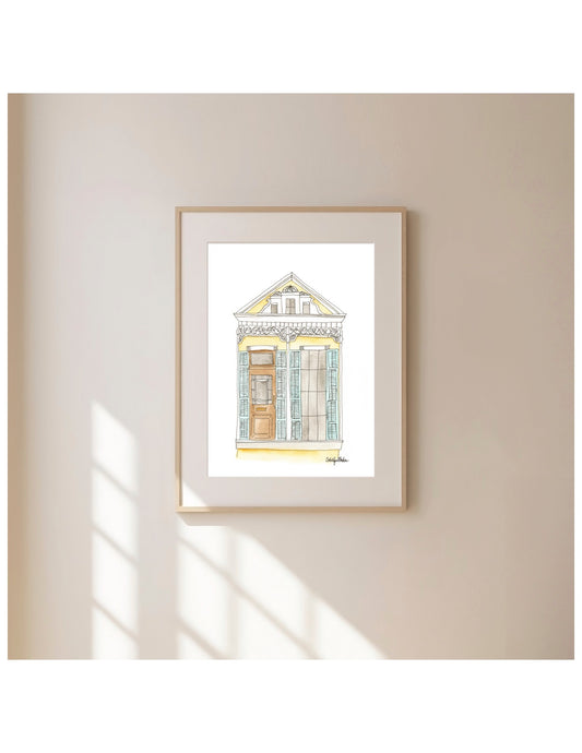 Shotgun House Print- Yellow